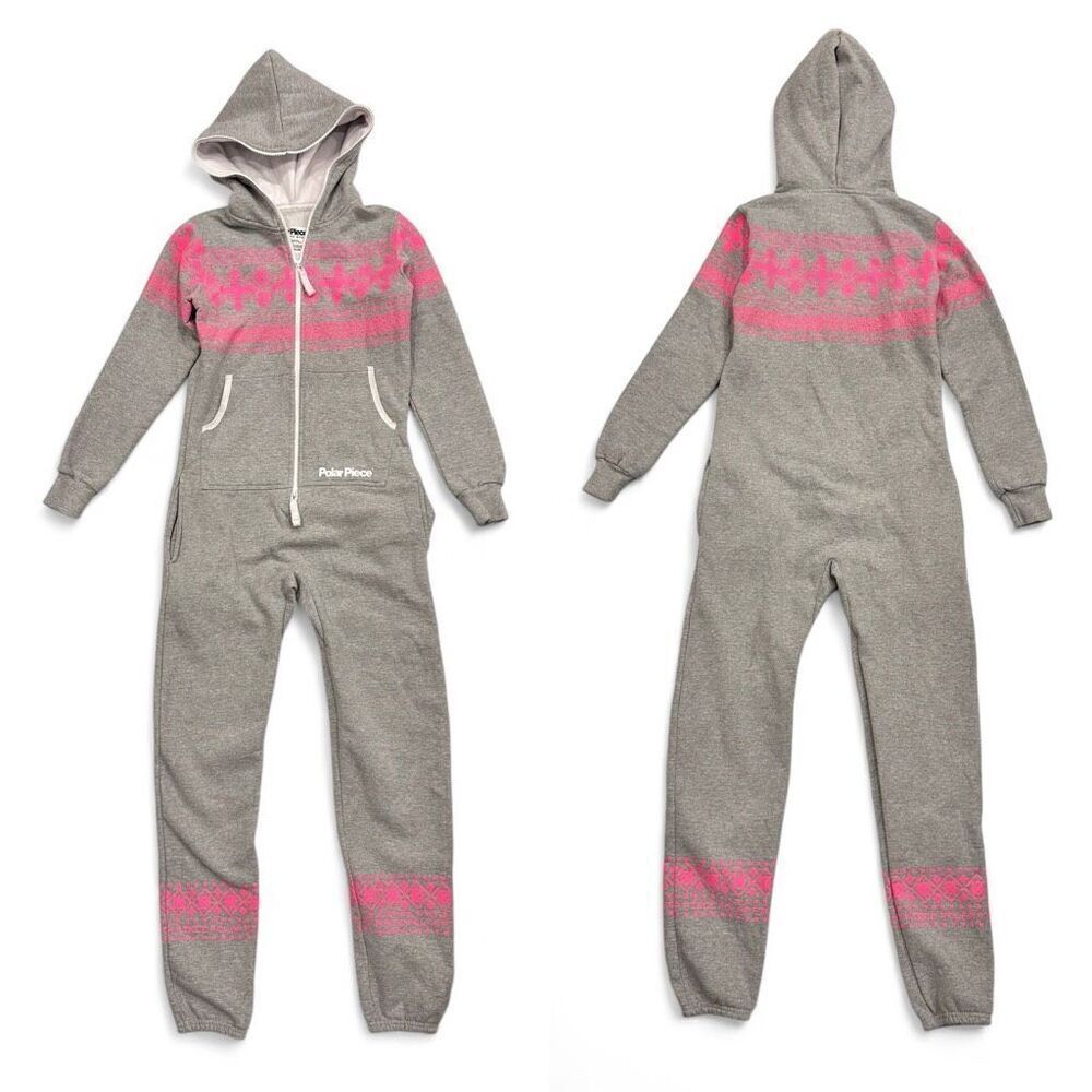Polar Piece Arctic Print Jumpsuit Sz XXS Unisex Cabin Ski-lodge Lounge Cozy Warm